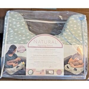 The Natural Nursing Pillow By Leachco In Sage Green w/ White Polka Dots